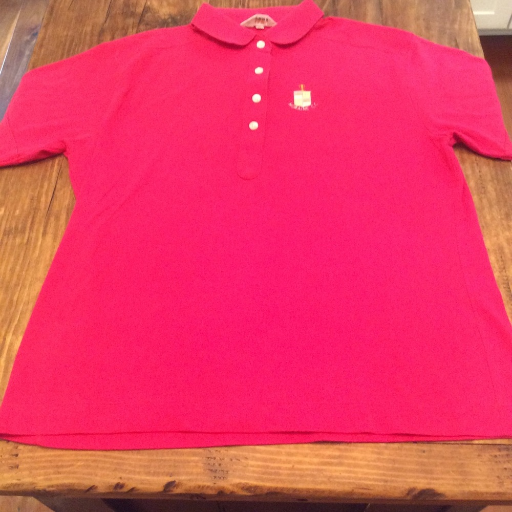 LADIES FUSHIA PINK COTTON GOLF SHIRT MEDIUM/LARGE